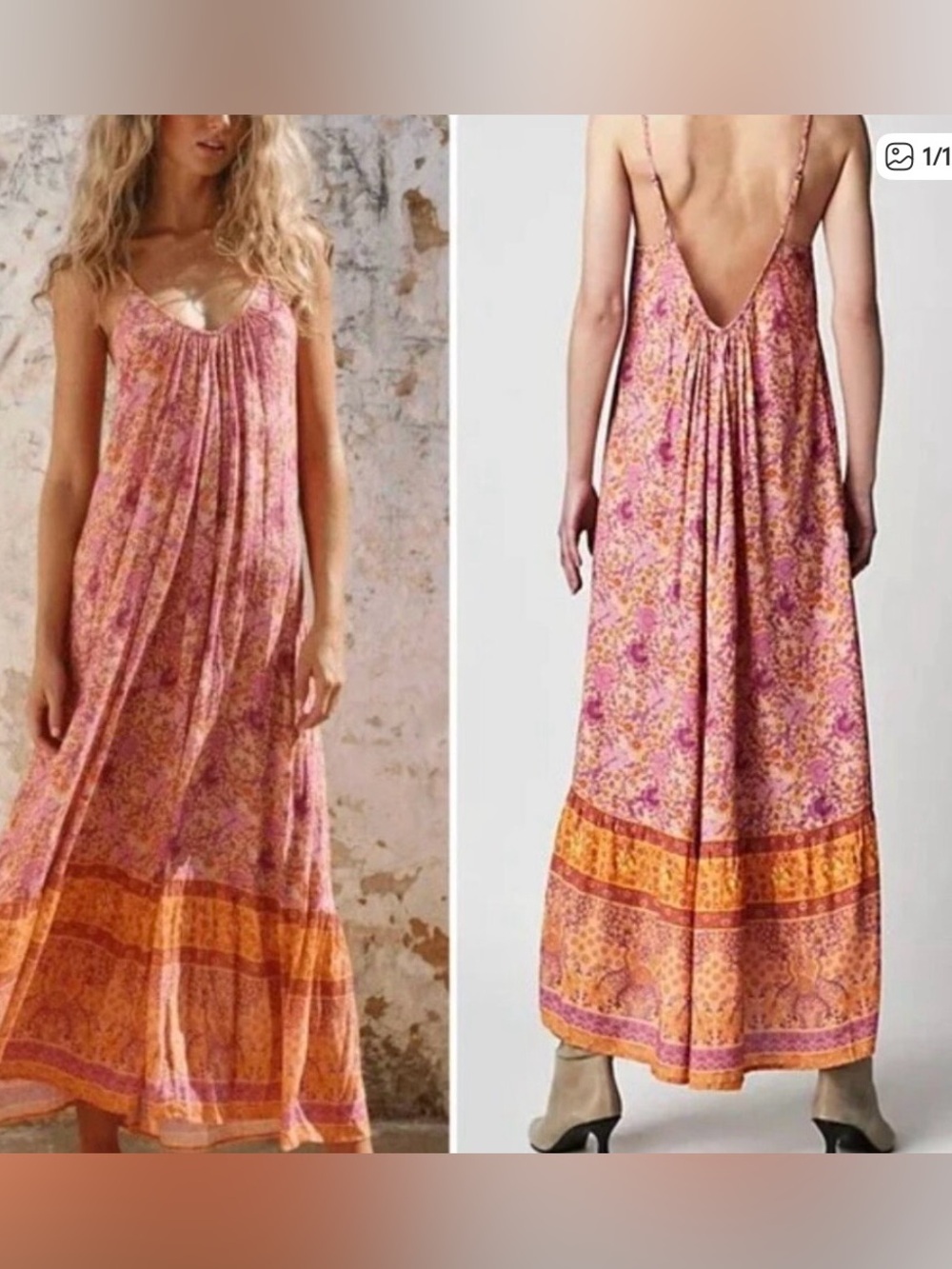 Spell Village Strappy Maxi Dress in Sunrise New